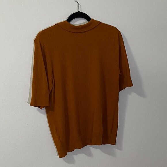En Thread Burnt Orange Womans  Sweater with Collar - Picture 2 of 4